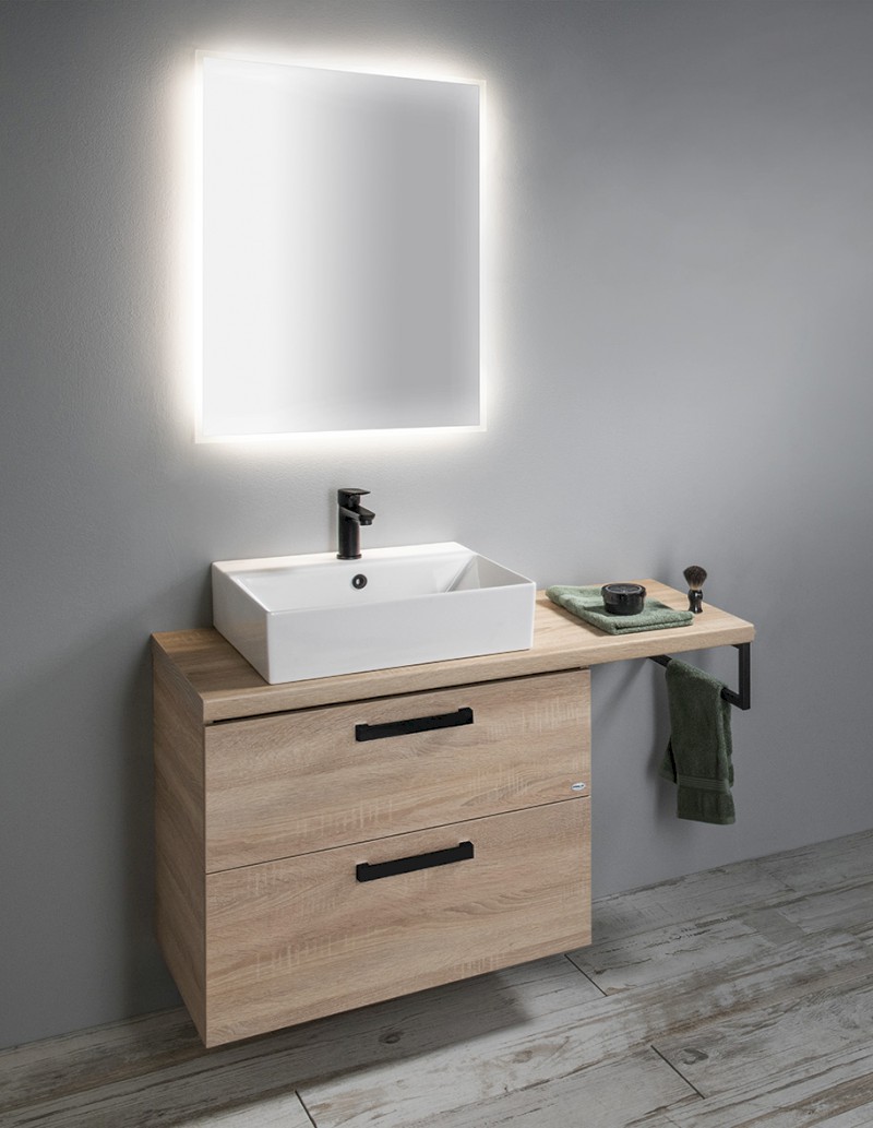 VEGA umyvadlová skříňka 97x60x43,8cm, 2x zásuvka, dub platin VG903