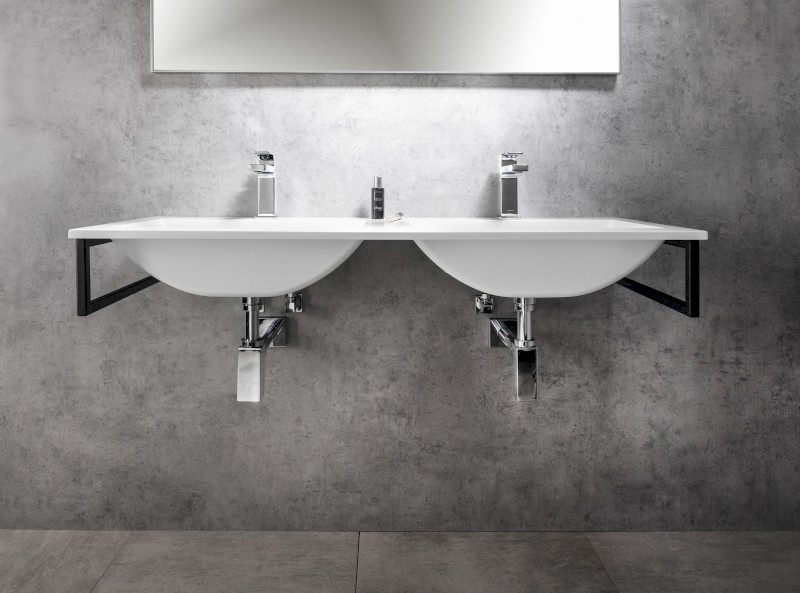 YUKON dvojumyvadlo, litý mramor, 120x45cm, bílá YU120