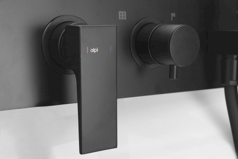 DIMY podomítková sprchová baterie s ruční sprchou, 2 výstupy, černá mat DM142BL