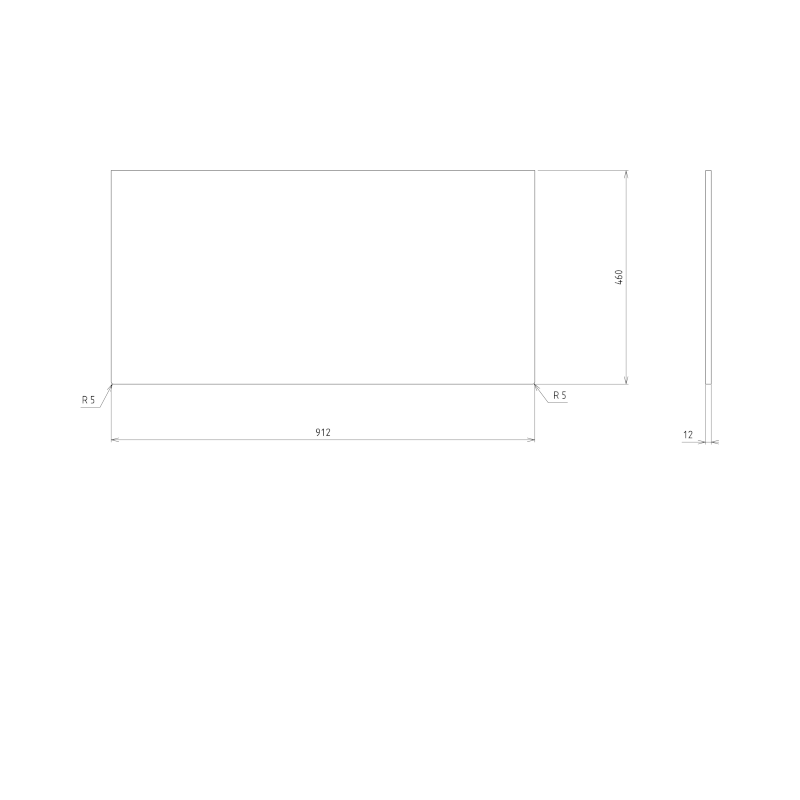 SKARA deska Rockstone 91,2x1,2x46cm, bílá mat CG026-0101