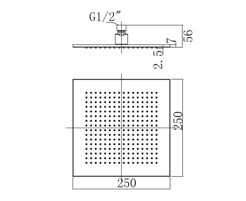 Hlavová sprcha, 250x250mm, chrom 1203-05