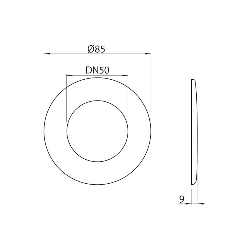 Rozeta 85/50mm, výška 9mm, plast 155.199.0