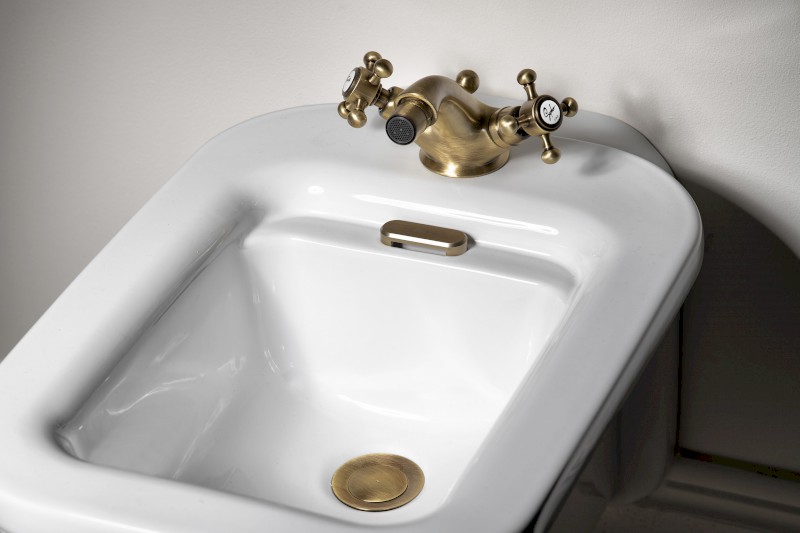 ANTEA stojánková bidetová baterie s výpustí, bronz 3186