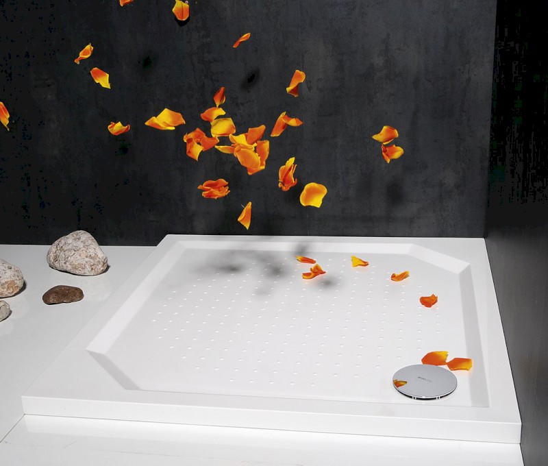 ANETA90 sprchová vanička z litého mramoru, čtverec 90x90cm, bílá GA009