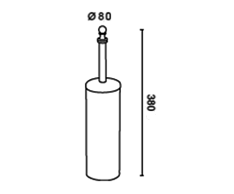 PERLA WC štětka na postavení, keramika, zlato PE1205