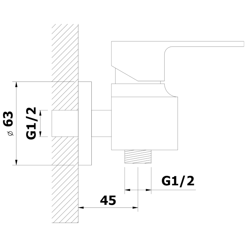 SIEGER nástěnná sprchová baterie, rozteč 100mm, chrom 914.100.1