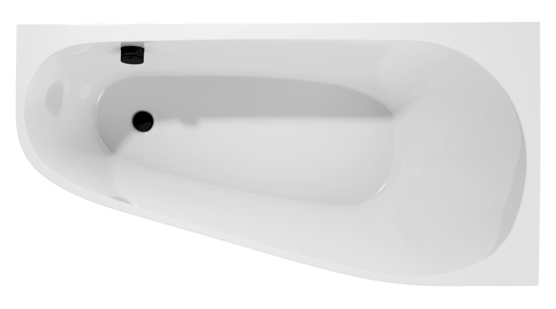 PROJEKTA R MONOLITH asymetrická stojící vana 156x77x60cm, bílá/černá 21111MB