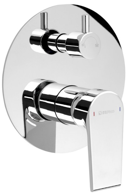 KAI podomítková sprchová baterie, 2 výstupy, otočný přepínač, chrom KA43