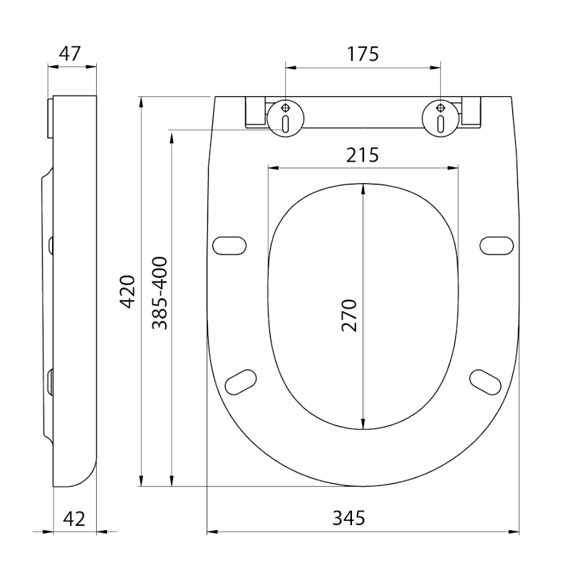 ABSOLUTE WC sedátko, Soft Close, Easy Take, bílá 40R80200I