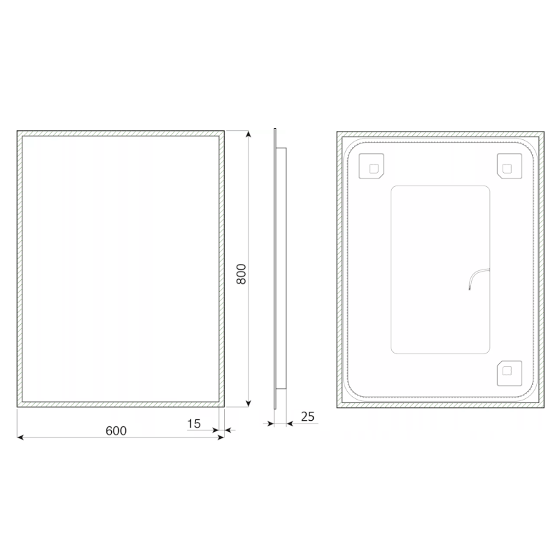 TAURI zrcadlo s LED osvětlením 60x80cm TW260