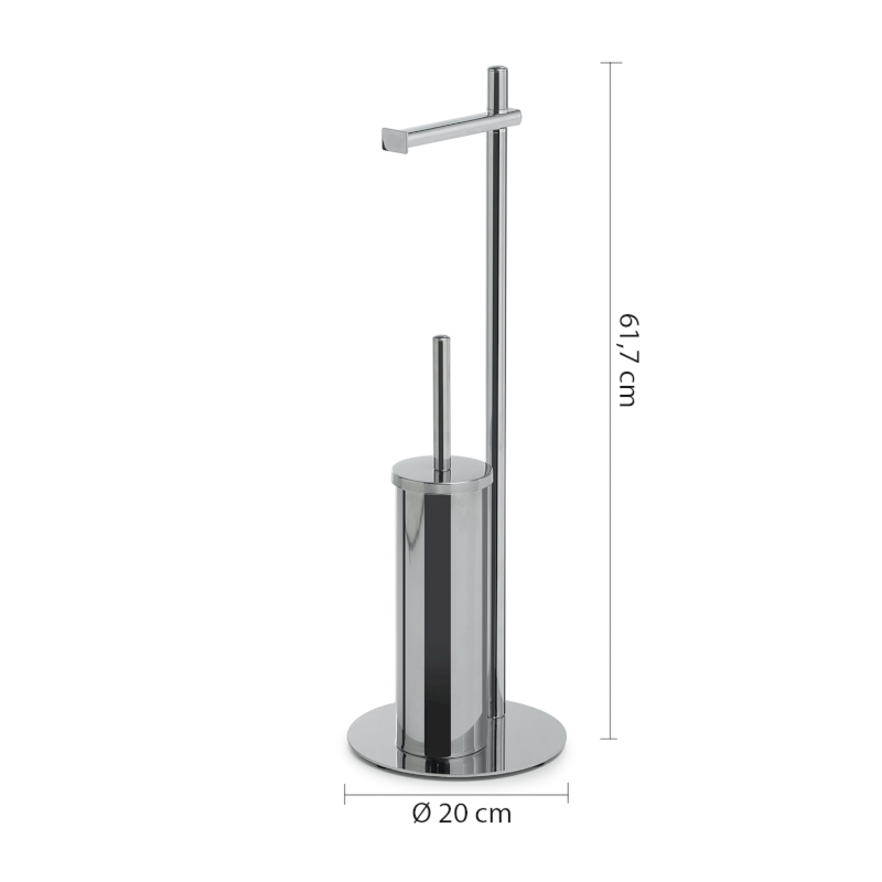 CIRCE stojan s držákem na toaletní papír a WC štětkou, kulatý, chrom 143213