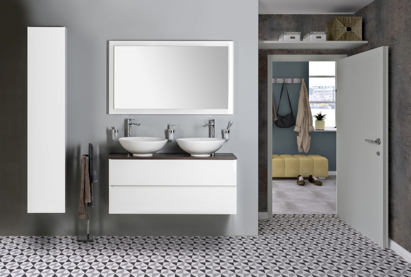 FLUT zrcadlo s LED podsvícením 120x70cm, bílá FT120