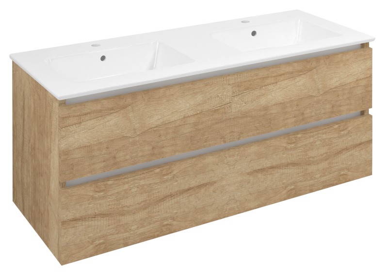 EZARA dvojumyvadlová skříňka 120x55x46cm, dub alabama EZ121-2222