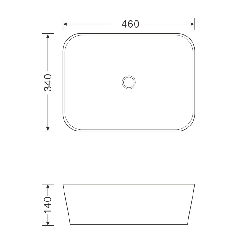 Keramické umyvadlo na desku 46x34cm, bílá 46341