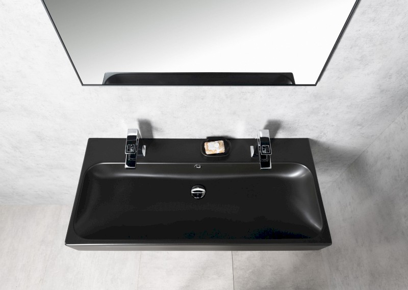 TORIDI keramické dvojumyvadlo 101x46,5cm, černá mat TU0222B