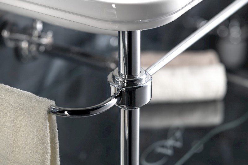 WALDORF konstrukce pro umyvadlo 80cm se skleněnou poličkou, chrom 9197K1