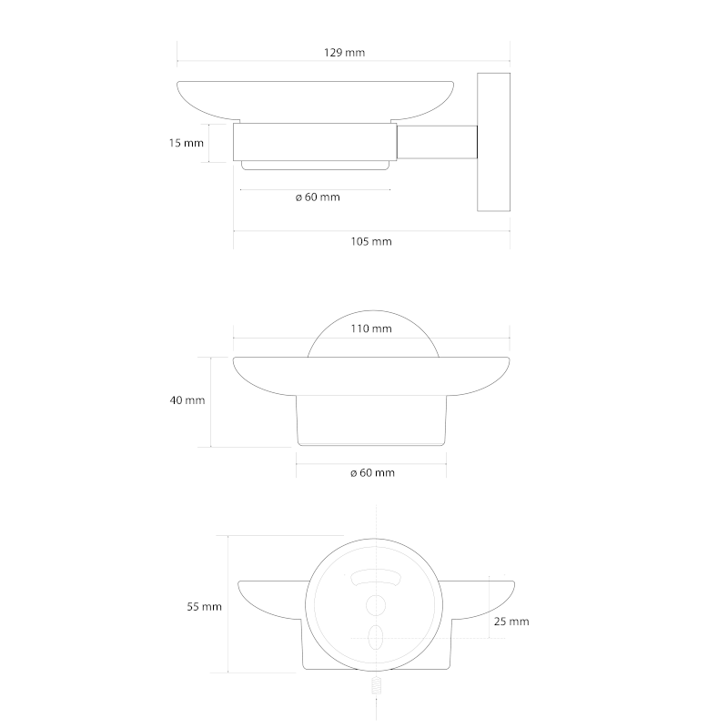 X-ROUND GOLD mýdlenka, mléčné sklo, zlato mat XR803GB