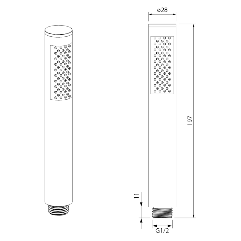 Ruční sprcha, 185mm, gun metal DO281