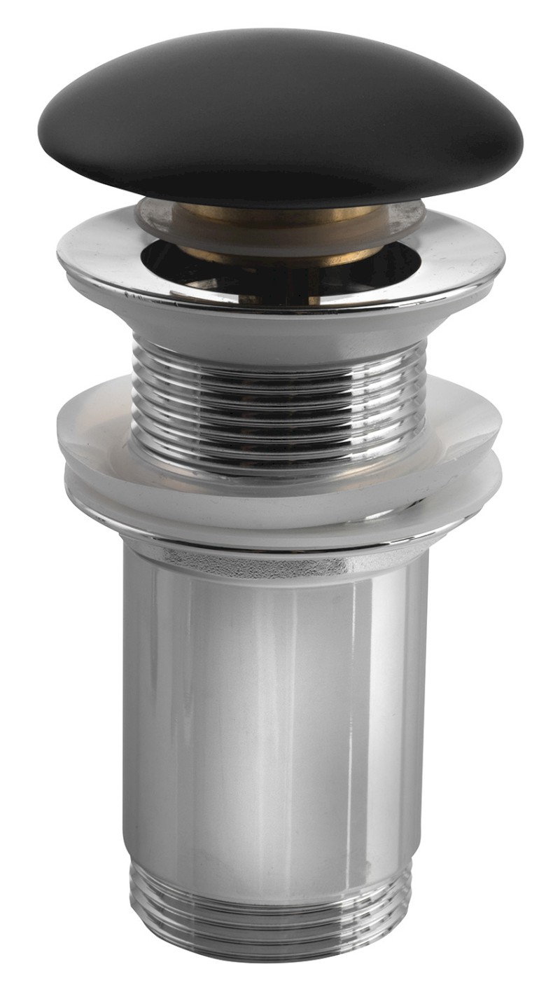 Umyvadlová výpust 5/4“, click-clack, keramická zátka, 10-50mm, černá mat AR901
