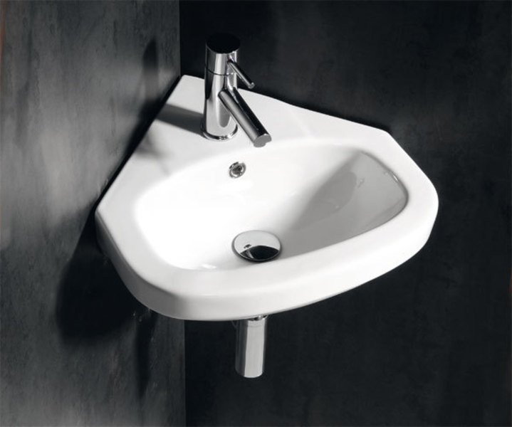 VITROYA keramické umyvadlo rohové 46x46cm, bílá VT145