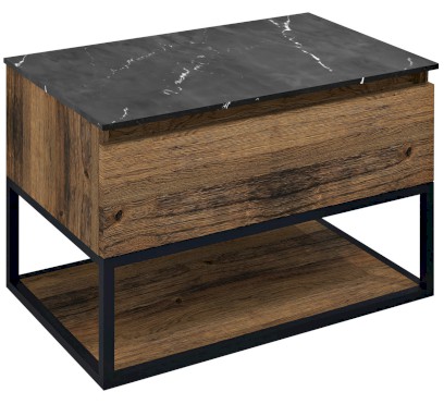 SKARA umyvadlová skříňka 80x50x45cm, černá mat/dub collingwood CG008-1919