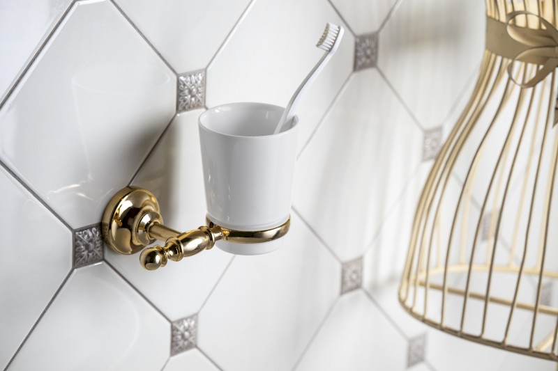 PERLA sklenka, keramika, zlato PE1095