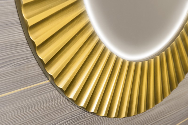 PRIDE STRIP kulaté zrcadlo s LED osvětlením v rámu ø 75cm, zlato PD750