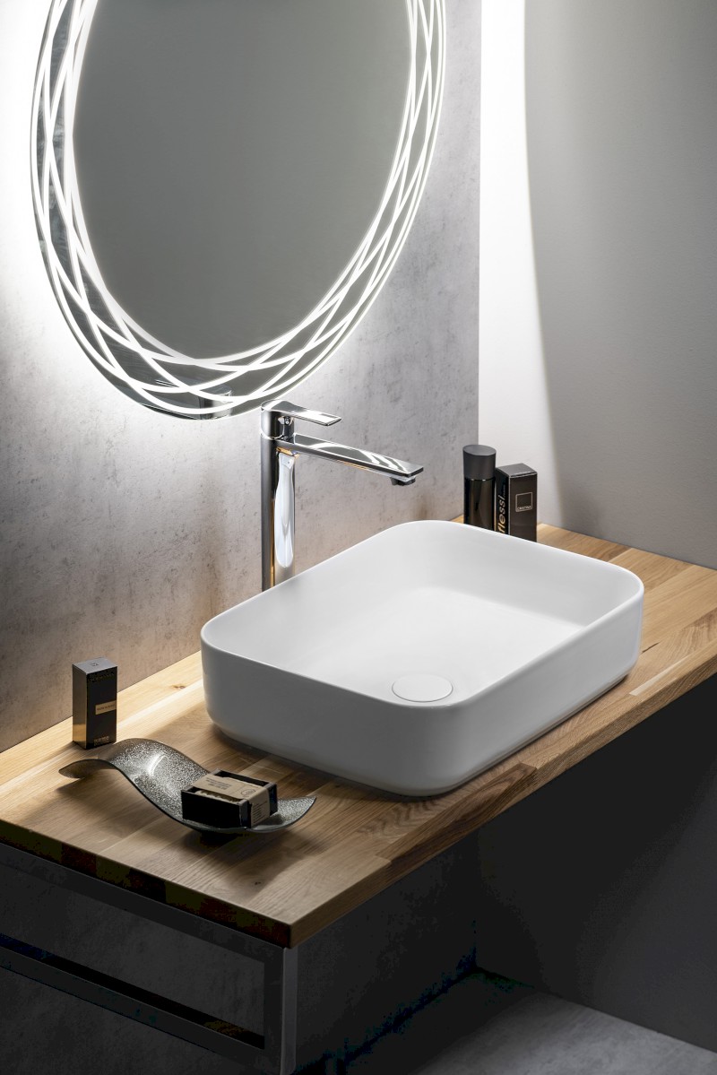 INFINITY RECTANGLE keramické umyvadlo na desku, 50x36cm, bílá mat 10NF65050-2L