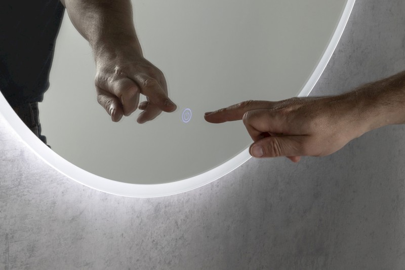 URSA kulaté zrcadlo s LED osvětlením ø 60cm, dotykový senzor, stmívatelné UR060