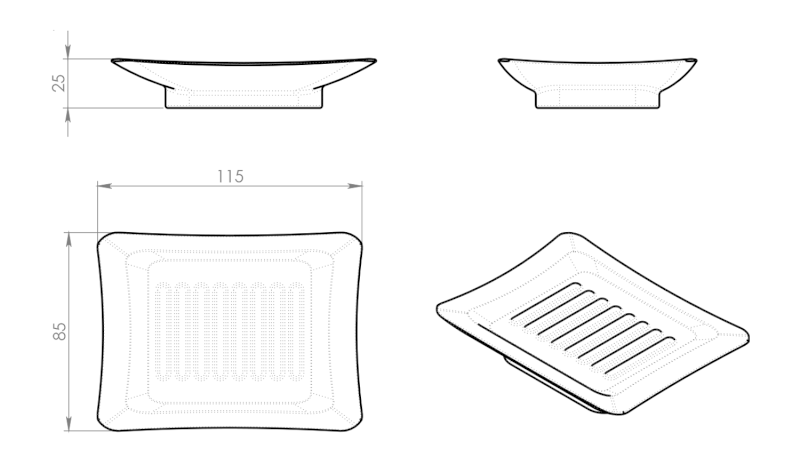 VERBENA mýdlenka na postavení, keramika VE11
