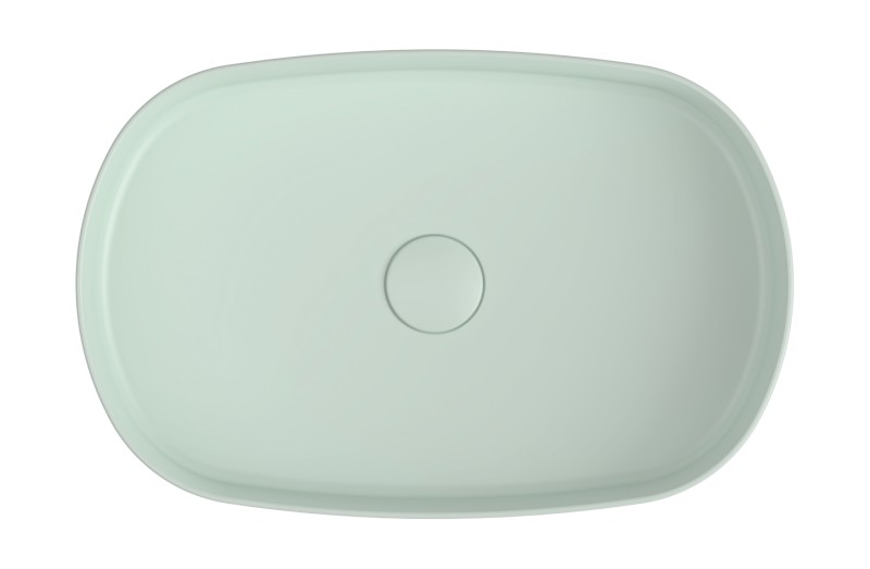 INFINITY OVAL keramické umyvadlo na desku, 55x36cm, zelená mint 10NF65055-2T