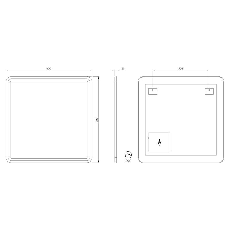 NYX zrcadlo s LED osvětlením 80x80cm NY080