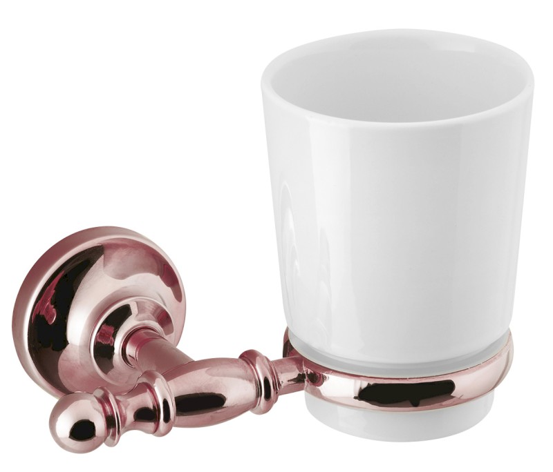 PERLA sklenka, keramika, růžové zlato PE1097