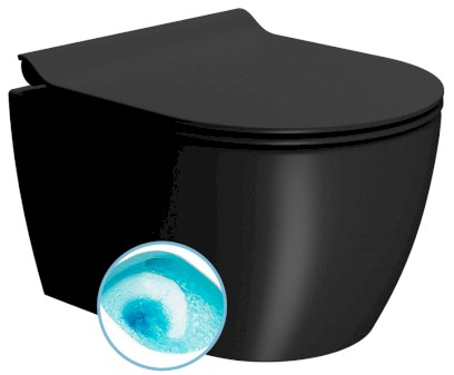 PURA SHORT závěsná WC mísa, Swirlflush, 35x46cm, černá dual-mat 880226
