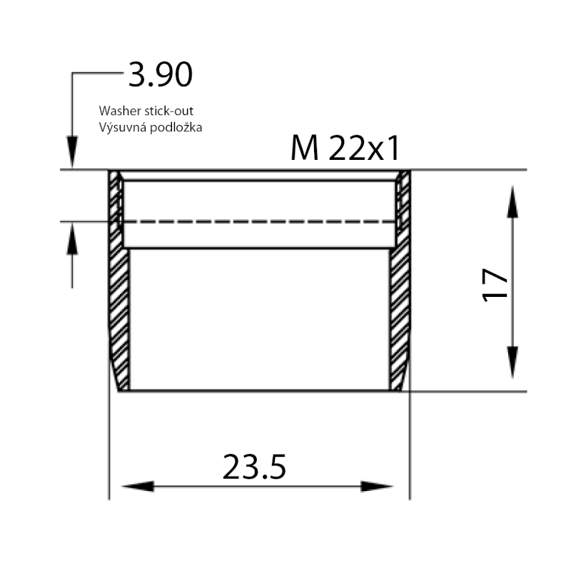NEOPERL perlátor úsporný 3,8 l/min, vnitřní závit M22x1, chrom 3074.103