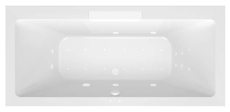 CASCATA hydromasážní vana, 185x85x45cm, kaskáda bílá, Attraction Hydro-Air, bílá 73836.101.4020
