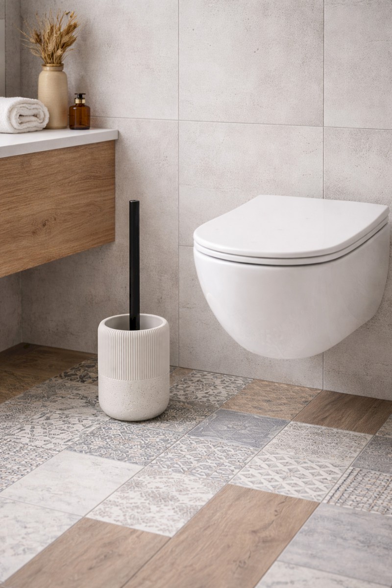 ALBA WC štětka na postavení, bílá/černá mat AB2135B
