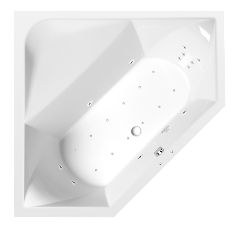 FLOSS hydromasážní vana, 145x145x50cm, Attraction Hydro-Air, chrom 98611.4010