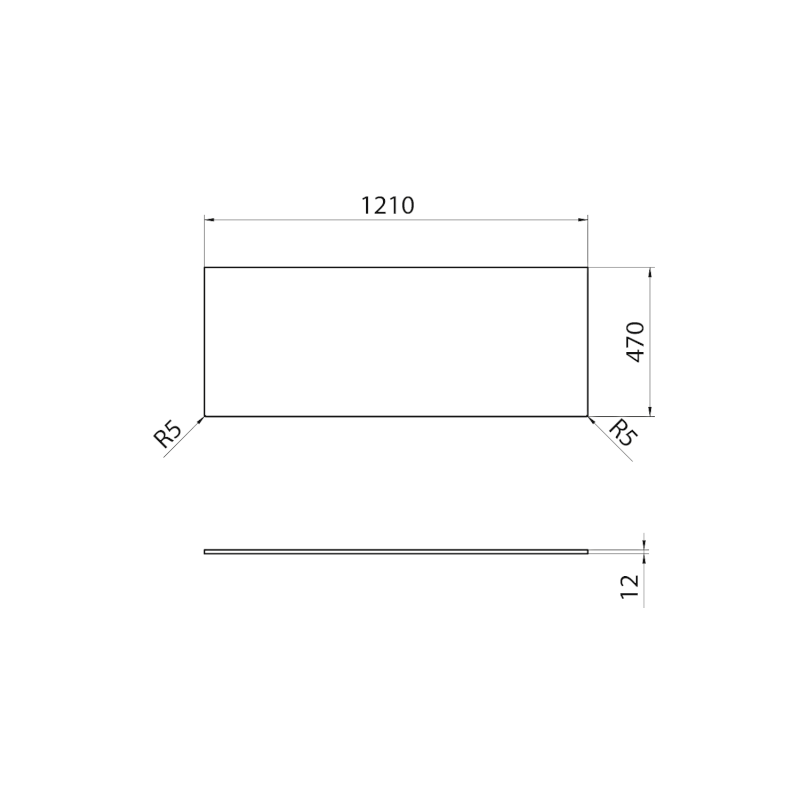 EZARA deska Rockstone 121,6x1,2x47cm, bílá mat EZR121-0101