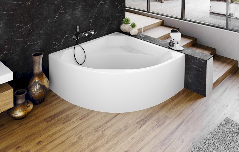 ROSANA MONOLITH rohová vana 136x136x63cm, bílá 64119M