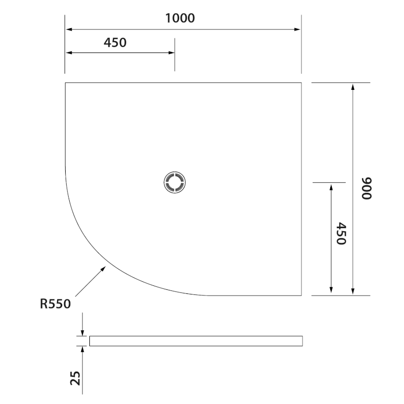 FLEXIA vanička z litého mramoru čtvrtkruh, s možností úpravy rozměru, 100x90cm, R550, pravá 91331
