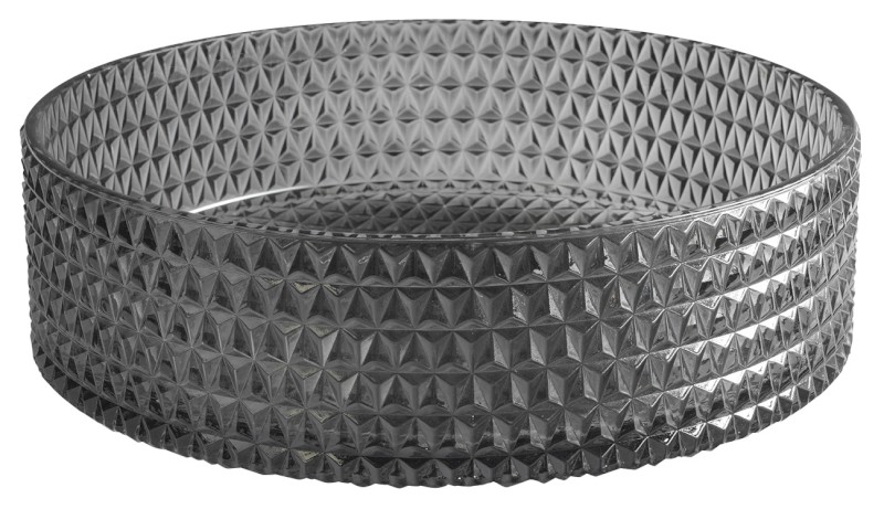 MARAGUA skleněné gravírované umyvadlo na desku Ø 39,5cm, černá TY214