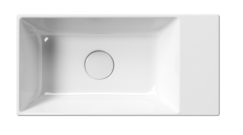 KUBE X keramické umývátko 50x25cm, broušená spodní hrana, bez otvoru, pravé/levé, bílá ExtraGlaze 94869011