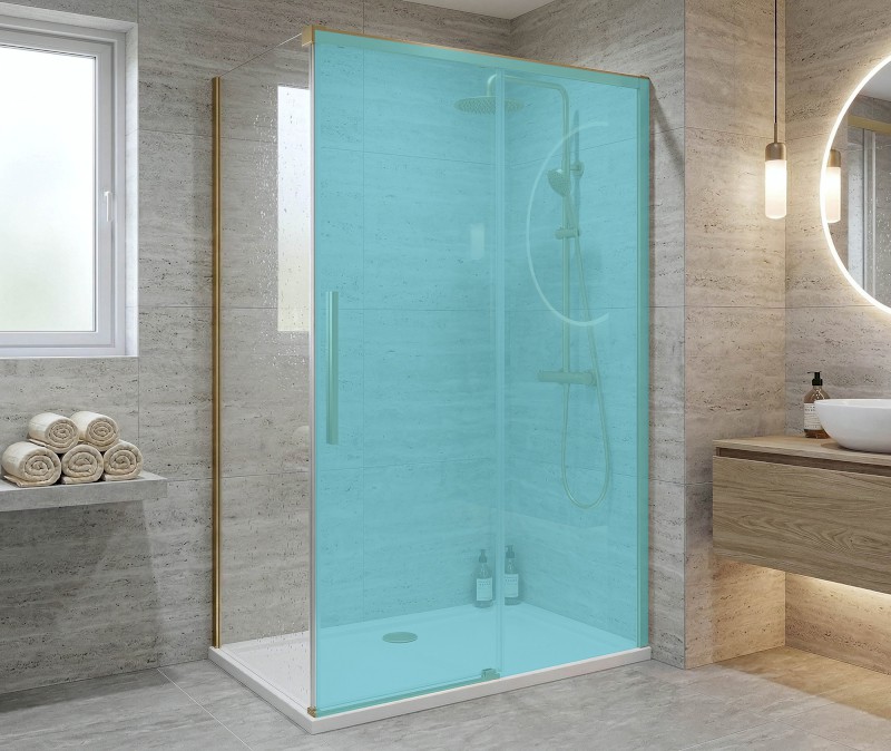 LUXOR GOLD MATT boční stěna 900mm, čiré sklo GU5690G