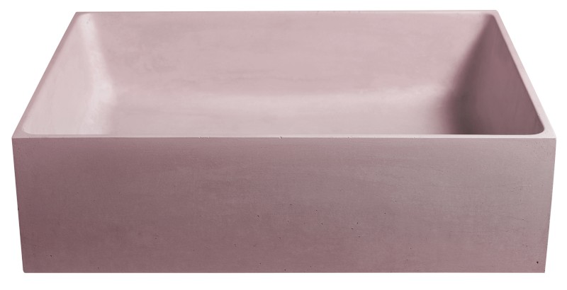 FORMIGO betonové umyvadlo na desku, 47,5x36,5cm, růžová mat FG121