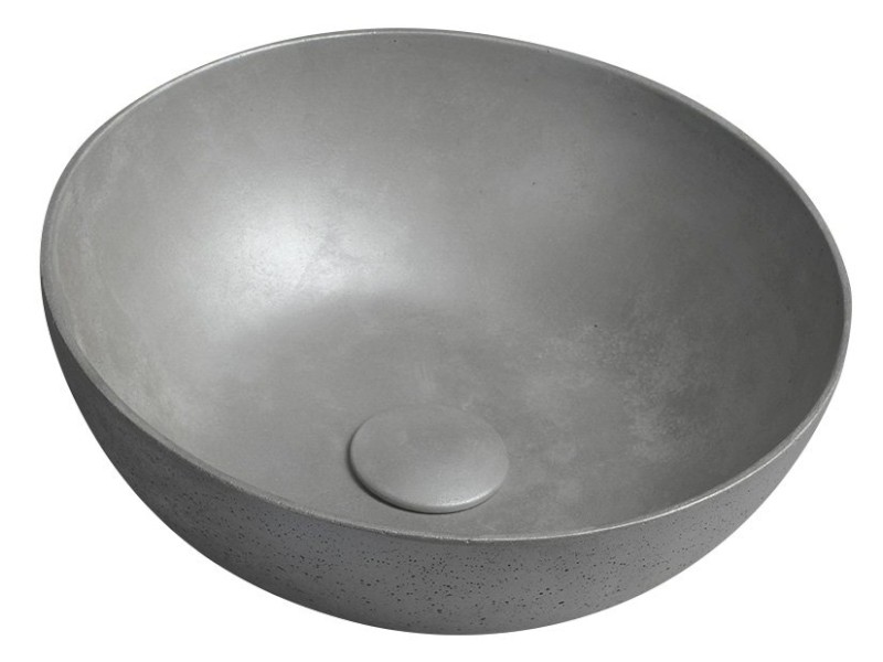 FORMIGO betonové umyvadlo na desku, Ø 39cm, stříbrná mat FG319