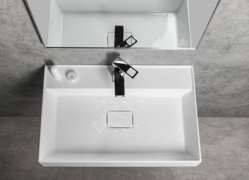 GODIVA umyvadlo, litý mramor, 68x44cm, bílá GU068