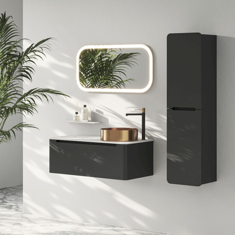 AURUM nerezové umyvadlo na desku, průměr 38cm, včetně výpusti, měď mat AU301