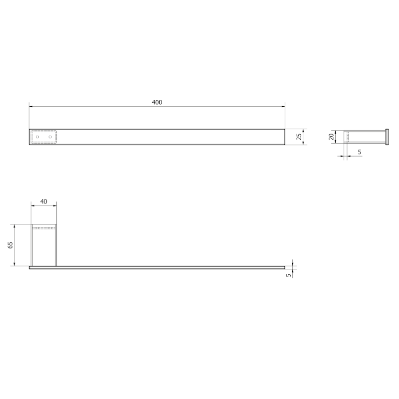 BELLA držák ručníků 400mm, bílá FA311W