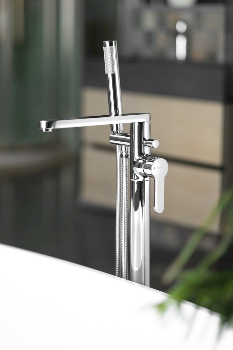 SEMA vanová baterie s připojením do podlahy, chrom ZU420